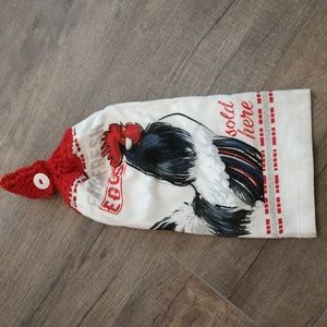 Homemade‎ Crochet Decorative Towel Rooster Farm Fresh Eggs